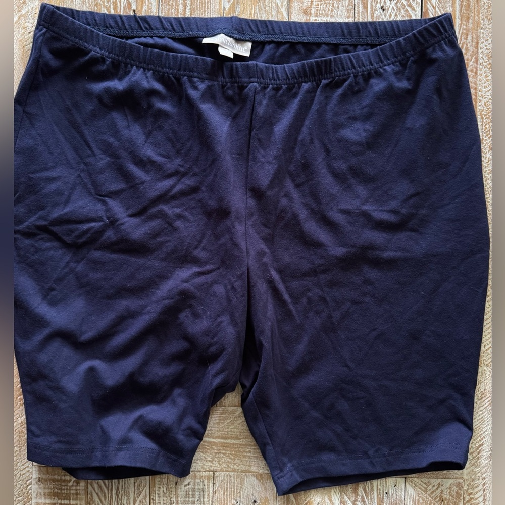🔵Woman Within Navy Blue Biker Shorts 2X (x2) | Stretchy Pull-On Comfy Fit🔵 ~XXL